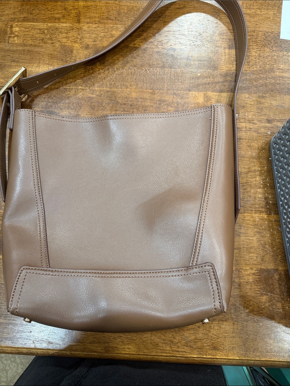 Zara Brown Leather-Look Shoulder Bag